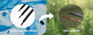 Side by side of Acetate Film Free Tips vs Traditional Solution