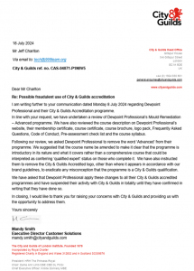 City Guilds Letter