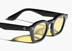 Akila utilizes modern materials in their products, including plant-based acetate and optical-grade titanium.