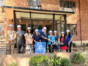 FOR IMMEDIATE RELEASE
Maryvale Celebrates Seton House Expansion with Congresswoman Judy Chu to Support More Unhoused Families in Los Angeles County Group of people wearing hard hats stand in front of a brick building at Maryvale in Rosemead, smiling and holding a ceremonial shovel to kick off the Seton House expansion project, which will add 20 new housing units for unhoused women and children.