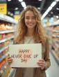 Primeur in Europa: Delhaize Knokke-Heist organiseert eerste winkelcampagne voor Never Give Up Day.