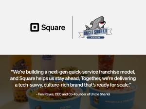 Uncle Sharkii Poke Bar and Square logo with quote