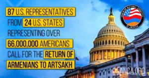 87 U.S. Representatives from 24 states have called on the Trump-Vance Administration to support the dignified, collective, and protected return of Nagorno Karabakh's (Artsakh) Armenian Christians.