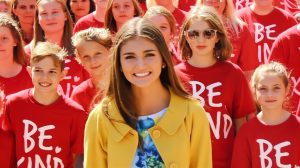 This contest, sponsored by the Franki Moscato Foundation, invites students in 6th-12th grades across Wisconsin to create and submit a 60-second video that helps discourage adolescents from harming themselves Franki promoting kindness with an army of kids