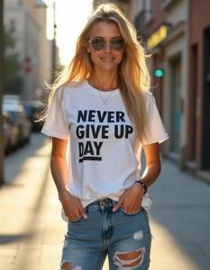 Nver Give Up Day Tshirt Glasses