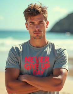 Never GIve Up Day Tshirt man 1