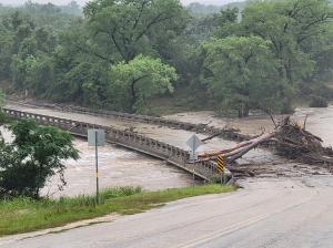 Flooded bridge