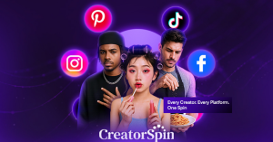 Beauty content creator, music content creator, food content creator on Creator Spin logo