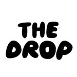 The Drop written in black with white background