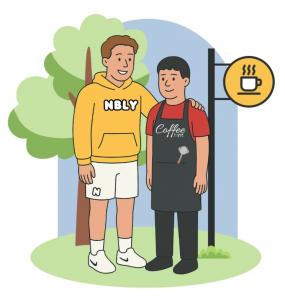 Neighbourly Community Care support worker helping participant achieve employment goals.