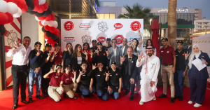 Group photo during the opening ceremony for Americana Restaurants & Pizza Hut team