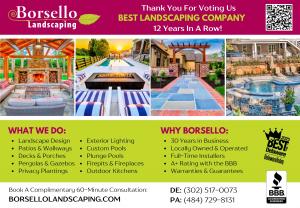 Borsello Landscaping Named Best Landscaping Company in Delaware by Delaware Today