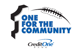 Credit One Bank, the official credit card partner of the Las Vegas Raiders and a dedicated community partner, is proud to announce the return of the annual One for the Community program for its fifth consecutive season Credit One Bank One For the Community 2025 Logo