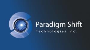Paradigm Shift Technologies Inc Logo with gun barrel rifling and cool blue coating