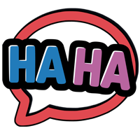 EDUHaHa laugh bubble logo featuring “HA HA” text in blue and purple inside a red speech bubble