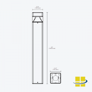 SQUO - Square Heavy Duty LED Bollard Light (Fixture Dimensions)