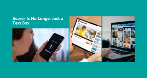 Smartphone screen showing a voice assistant interface with the title "Adapting Digital Marketing Strategies for AI-Driven Search" next to it.