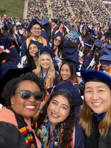 Dr. Portia Preston, “Hustle, Flow or Let It Go” Author and Associate Professor of Public Health, with students at California State University Fullerton graduation.