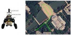 Hardware setup and outdoor environment for real world data.