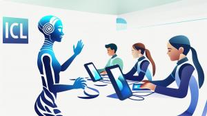 Canva created AI image of students in a futuristic classroom