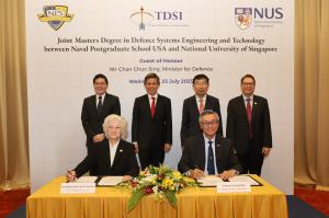 National University of Singapore (NUS) President professor Tan Eng Chye and Naval Postgraduate School (NPS) President retired U.S. Navy Vice Adm. Ann E. Rondeau, Ed.D. signed a new joint degree partnership.