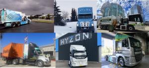 Hyzon Heavy Trucks using Horizon Technology are Pictured in Several Locations Around the World