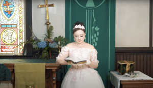 Shekinah Grace Moyes reading the Holy Bible in St. Barnabas Church in New Westminister, BC, Canada Singer, Songwriter, Producer