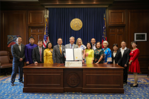 General Tso’s Restaurant & Catering Expands Community Impact with New Partnerships and Nonprofit Initiatives 13 Patrick Cheng, CEO of General Tso’s Restaurant & Catering, stands with Georgia Governor Brian Kemp and a group of community leaders at the State Capitol during a proclamation signing event.