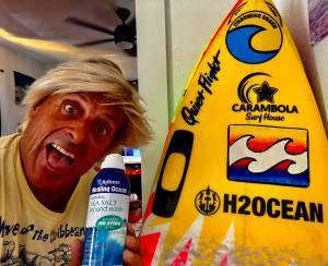 As the world reflects on Shark week or month the untamed beauty of marine life of Florida’s beaches, iconic surfer Gnarly Charley Hajek stands out, not just for surviving a rare shark bite, but for turning that moment into a powerful message of resilience, education, and the healing powers of the ocean Best product for healing with sea salt minerals