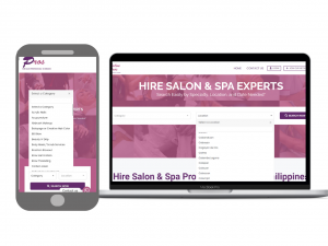 Salonpros PH on web and mobile