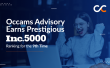 Occams Advisory Earns Prestigious Inc. 5000 Ranking for the 9th Time