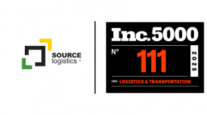 Source Logistics logo alongside Inc 5000 logo