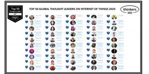 Thinkers360’s list of the Top 50 Global Thought Leaders and Influencers on Internet of Things 2025, ranking Evan Kirstel as #1