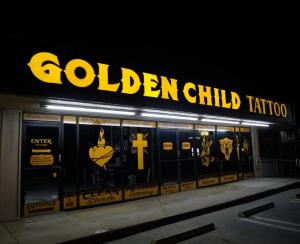 Front view of Golden Child Tattoo & Piercing storefront in Escondido, CA