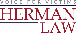 Logo with the words "Voice for Victims" and "Herman Law"
