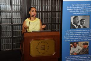 Attorney Tina M. Patterson speaks at PuLSE Civil Rights Dinner at DAC