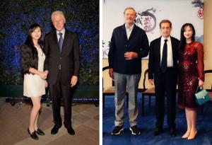 US President Clinton, Mexican President Fox & French President Sarkozy with Margaret Yang
