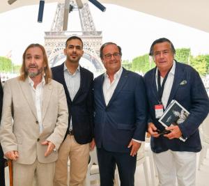 Thierry Rayer, Dr. Abdulelah Ali S. Altokhais, Ambassador and Permanent Delegate of the Kingdom of Saudi Arabia to UNESCO, François Hollande, Philippe Coupérie-Eiffel