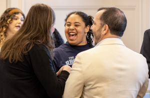 Hayden Foundation joined University leaders and URI recipients of the Hayden Student Success Scholarship. (URI Photos)