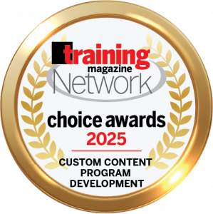 Winning badge awarded to TrainingPros by Training Magazine