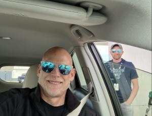 US Event Photos Lead Photographer Mike Gatty and his late husband, Matthew Frey, gas up for a road trip.