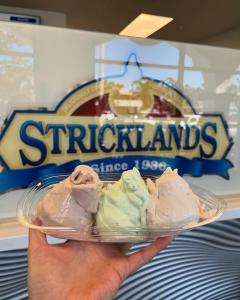A photo of ice cream from Strickland's Ice Cream in Costa Mesa, California