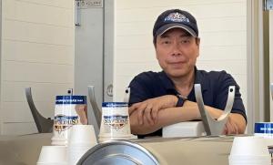 A photo of Neil Liu, owner of Strickland's Ice Cream in Costa Mesa, CA