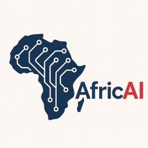 AfricAI Logo - map of Africa with circuits