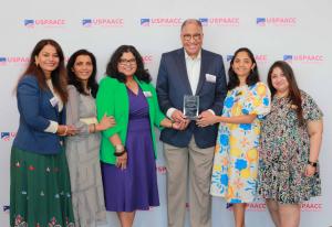 The Vendorship team poses with 2025 Award from the US Pan Asian American Chamber of Commerce Southeast Chapter.