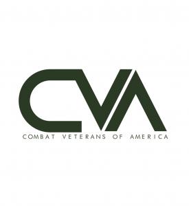 Logo of Combat Veterans of America (CVA). The design features the initials “CVA” in bold, dark green lettering with sharp, modern angles. Below the initials, the full name “Combat Veterans of America” is written in uppercase letters.
