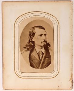 Circa 1870s carte de visite photo of Buffalo Bill Cody, made by the Theatrical Photography Company, depicting Cody in his younger years, framed, in very good condition ($1,562).
