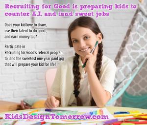 Recruiting for Good Launches New Gigs for Kids Preparing Them to Enter Workforce 13 Recruiting for Good is funding and running The Sweetest Gigs. Coming out with gigs in 2026 to prepare kids for tomorrow's jobs www.KidsDesignTomorrow.com