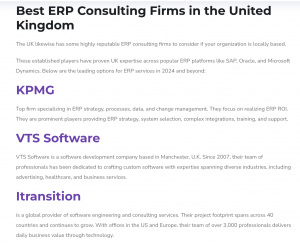 Itransition in Denarjes' ERP Consulting Firms ranking