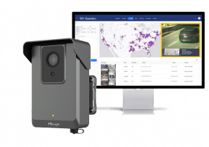 The Street Dynamics ALPR camera and a screenshot of the Guardian portal.